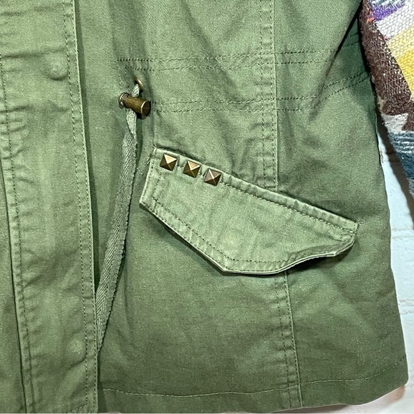 Vintage IB Diffusion Jacket Womens Medium Aztec Green Military Quilted Lined - Picture 4 of 13